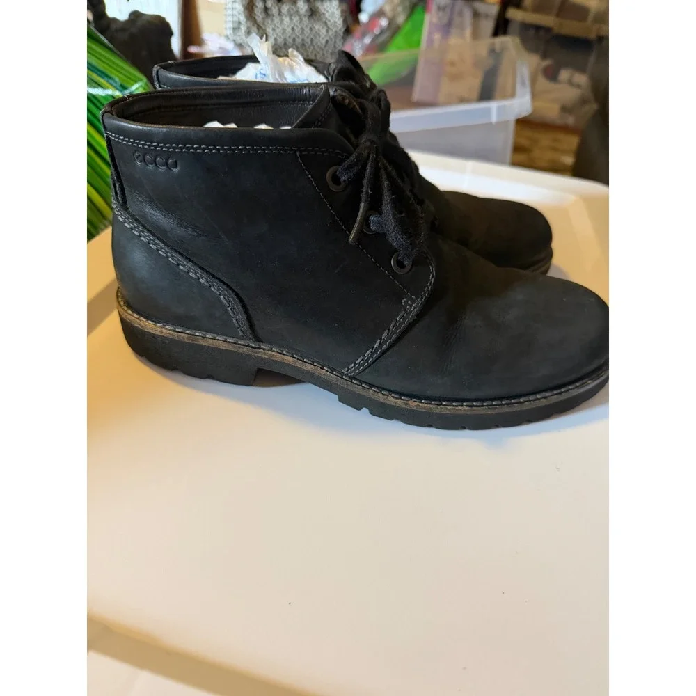 ECCO Mens Track 25 Hydromax Chukka Boots Black Nubuck Leather Ankle Boots‎ 41